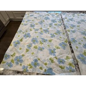 Vintage Dan River Tranquale No-Iron Percale Queen Pillowcase Set 2 Blue Floral